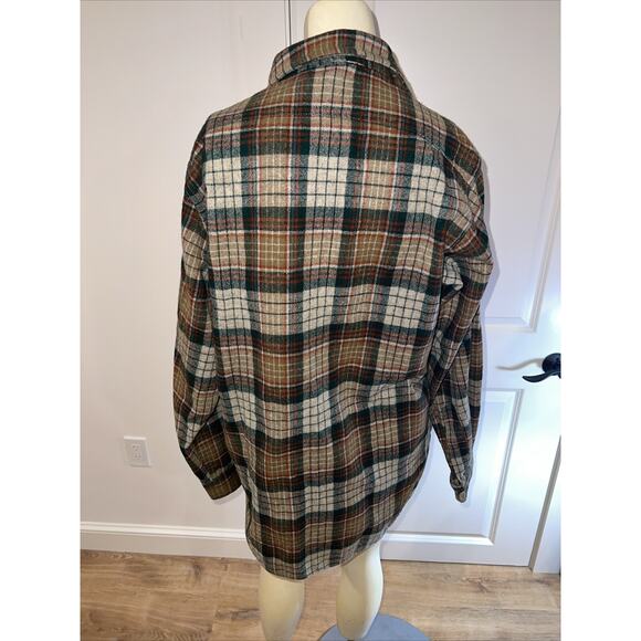 Vintage 70s Woolrich Shirt Plaid Wool Brown Green Red Sz M - Picture 8 of 8